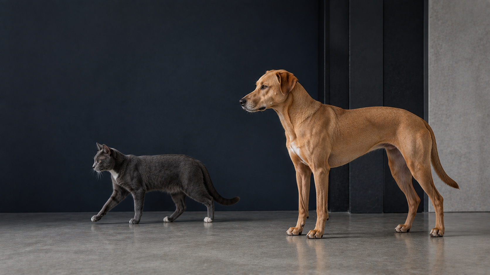 Cão e gato para avaliação de peso e condição corporal